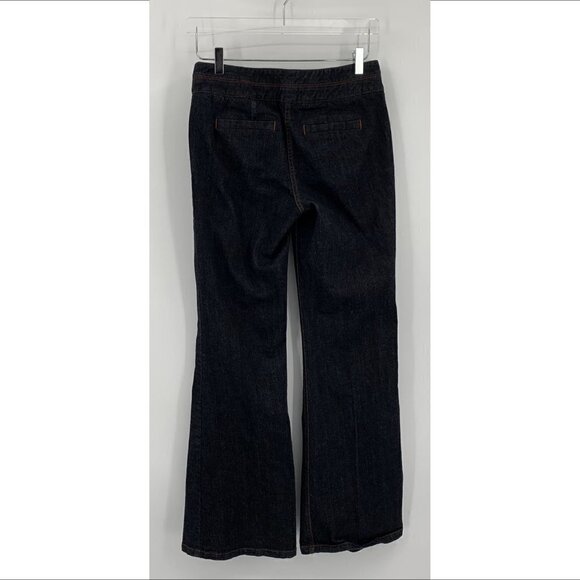 Classiques Entier trouser jeans denim dark wash blue flared leg women 8 - Picture 3 of 4